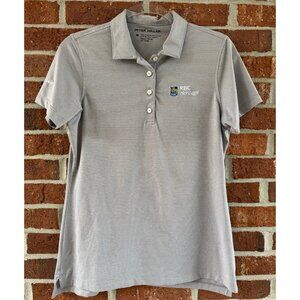 Peter Millar Gray Stripe Golf Polo RBC Heritage Boeing Women’s M UPF 50+
